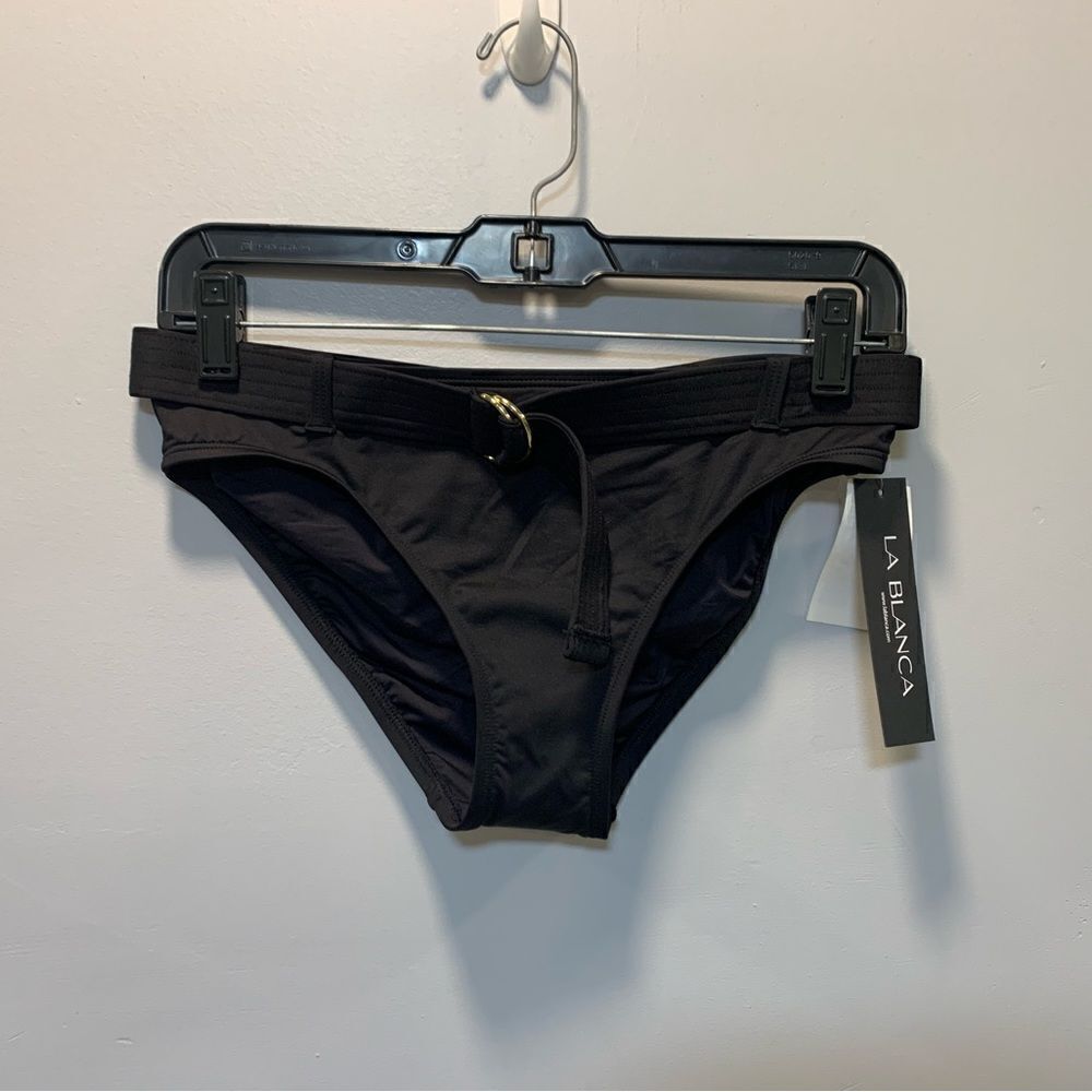 NWT LA BLANCA WOMANS black belted Bikini bottom size 4
